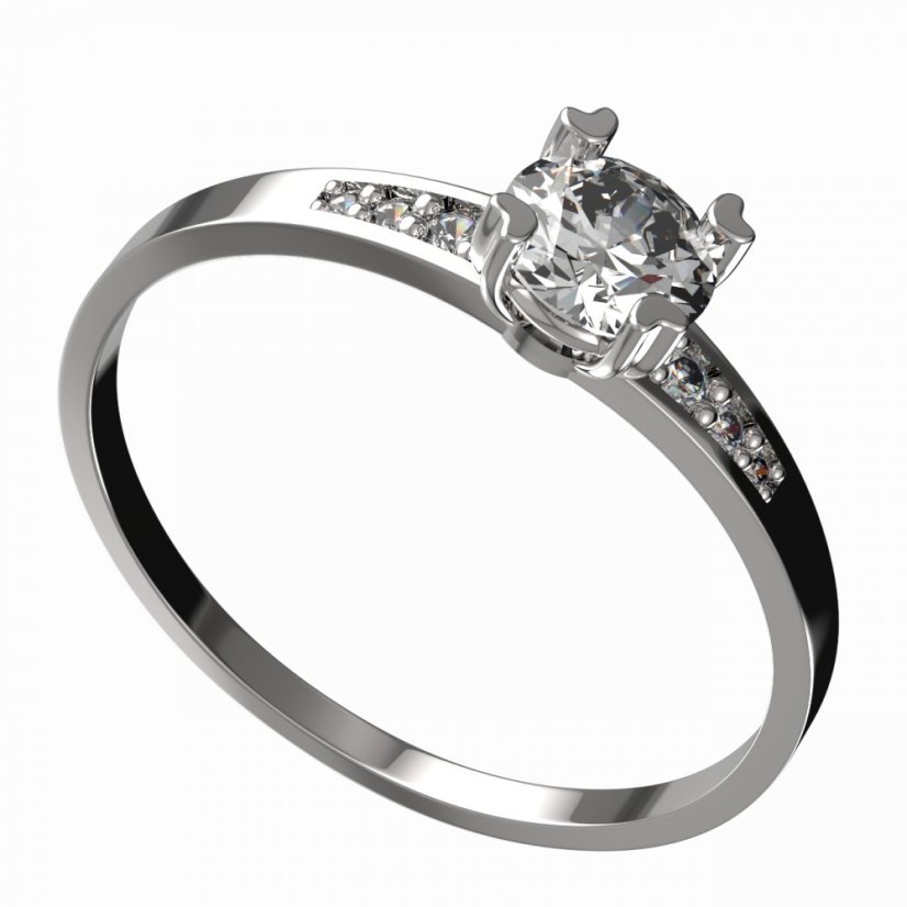 BG zlatý diamantový prstýnek 885 J Bílé zlato - 585 Diamant lab-grown