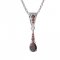 BG garnet pendant 626 - Metal: Silver 925 - rhodium, Handle: Handle 0, Stone: Moldavit and garnet