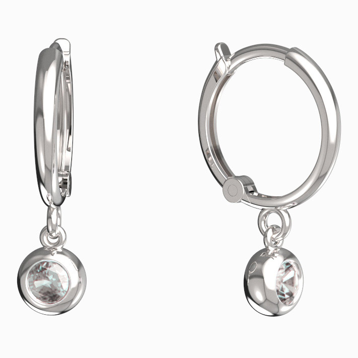 BeKid dětské náušnice 102 Bílé zlato - 585 Diamant