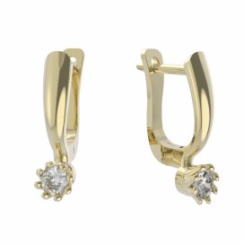 BG zlaté náušnice 554 Žluté zlato - 585 Diamant