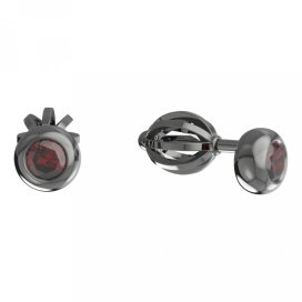 BG náušnice český přírodní granát nebo vltavín 102 R3 Stříbro 925 - ruthenium (30-90dní) Granát