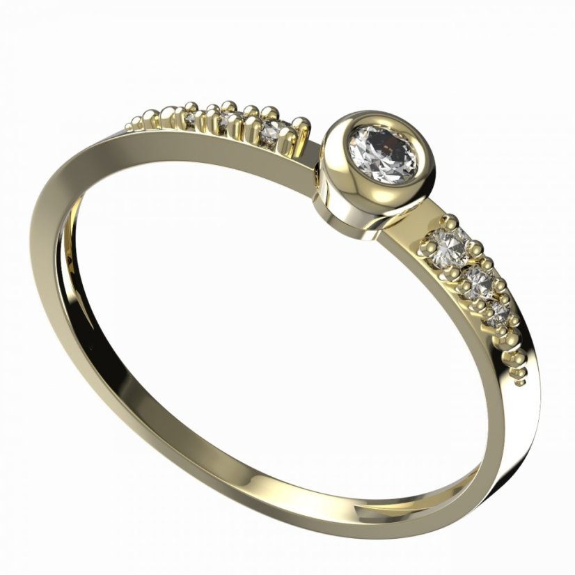 BG zlatý diamantový prstýnek 550 D Žluté zlato - 585 Diamant lab-grown