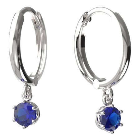 BeKid dětské náušnice 1294 Bílé zlato - 585 Tmavě modrý kubický zirkon