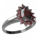 BG ring drop stone  505-I - Metal: Silver 925 - rhodium, Stone: Garnet