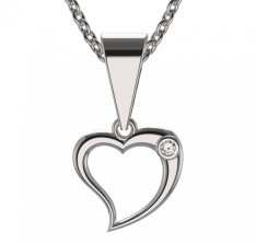 BG zlatý přívěšek srdíčko 1268 Bílé zlato - 585 Diamant