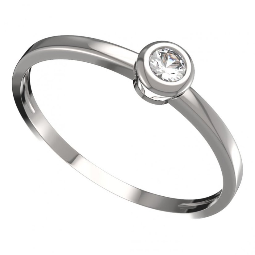 BG zlatý prstýnek 550 C Bílé zlato - 585 Diamant