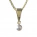 BG zlatý přívěšek 1290 s perlou - Druh kamene: Perla bílá, Kov: Žluté zlato 585, Ouško: Ouško 0, Kámen: Bílý kubický zirkon