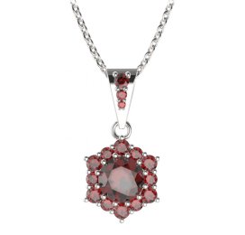 BG přívěs kulatý 230-2 Stříbro 925 - rhodium Granát