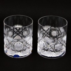 Set of two crystal hand cut glasses Šafránek 412