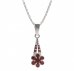 BG pendant flower 518-G - Metal: Silver 925 - rhodium, Stone: Garnet
