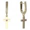 BeKid, Gold kids earrings -1104 - Switching on: Chain 9 cm, Metal: White gold 585, Stone: White cubic zircon