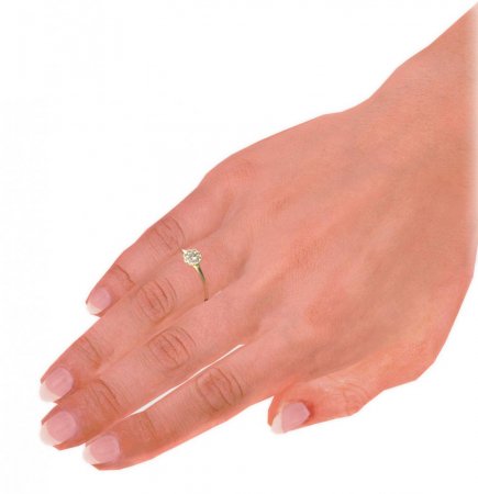 BG vltavínový prsten 552I - Kov: Žluté zlato 585, Kámen: Vltavín a  kubický zirkon