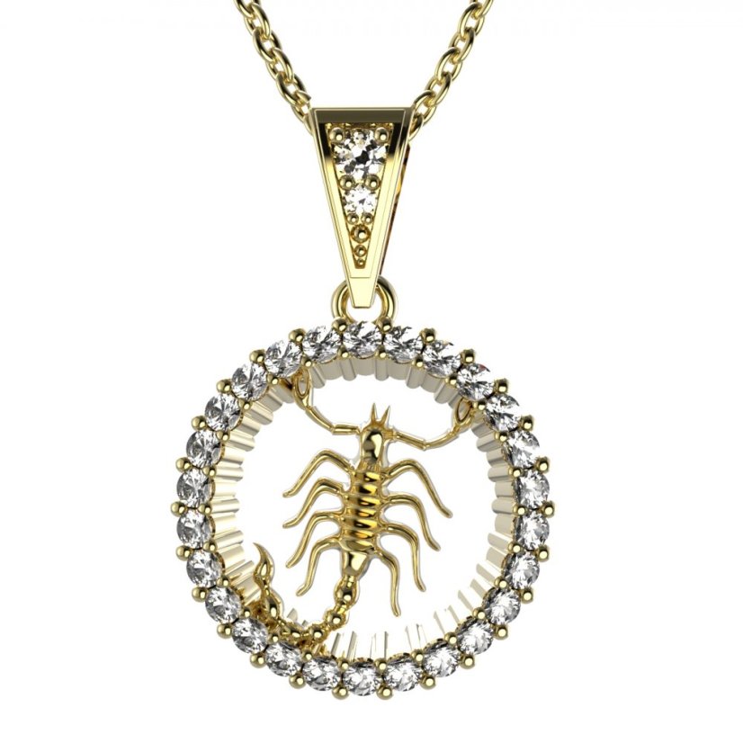 BG zlatý přívěšek Štír 045 Žluté zlato - 585 Diamant