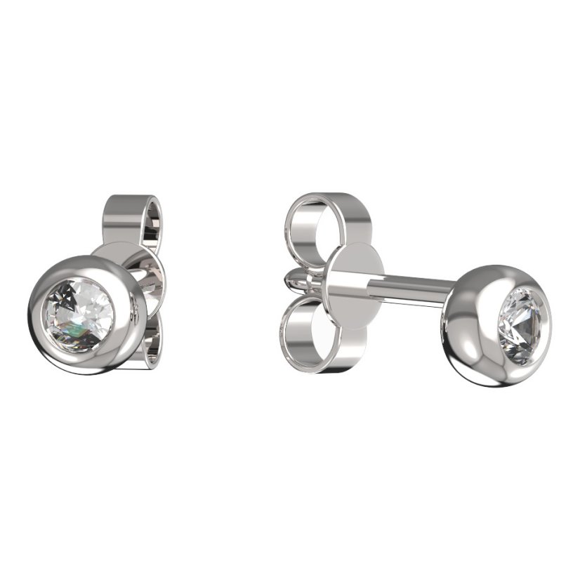 BG zlaté náušnice 101 Bílé zlato - 585 Diamant