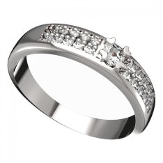 BG zlatý diamantový prstýnek 883 F Bílé zlato - 585 Diamant lab-grown