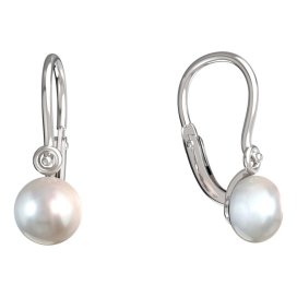 BeKid dětské náušnice 1291 s perlou Bílé zlato - 585