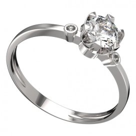 BG zlatý prstýnek 872 L Bílé zlato - 585 Diamant