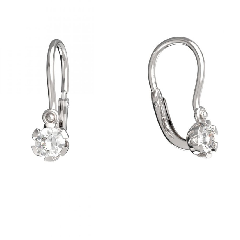 BeKid dětské náušnice 869 Bílé zlato - 585 Diamant