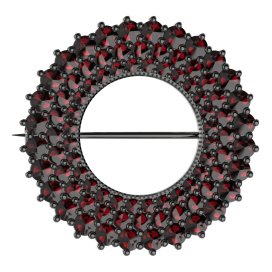 BG brož 066 Stříbro 925 - ruthenium (30-90dní) Granát