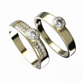 BG zlatý diamantový snubní prsten F/555m Růžové zlato 585 (30-90dní) Diamant lab-grown