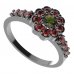 BG prsten 453-Z kulatého tvaru - Kov: Stříbro 925 - rhodium, Kámen: Granát