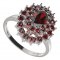 BG ring oval 001-I - Metal: Silver 925 - rhodium, Stone: Garnet