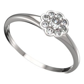 BG zlatý prstýnek 552 I Bílé zlato - 585 Diamant
