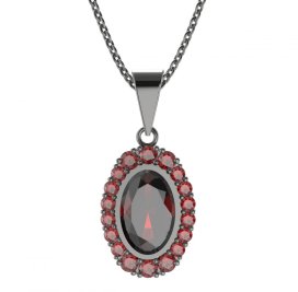 BG přívěs oválný 523-0 Stříbro 925 - ruthenium (30-90dní) Granát