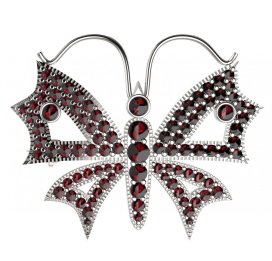 BG brož 122 Stříbro 925 - rhodium Granát
