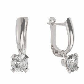 BG zlaté náušnice 558 Bílé zlato - 585 Diamant