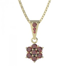 BG přívěšek 002 Stříbro 925 - pozlacené Granát