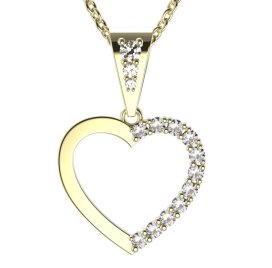 BG zlatý diamantový přívěšek srdíčko 1264 Žluté zlato - 585 Diamant lab-grown