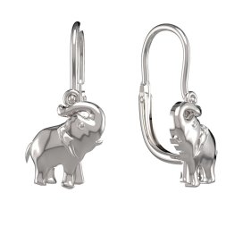 BG zlaté náušnice slon 1577 Bílé zlato - 585