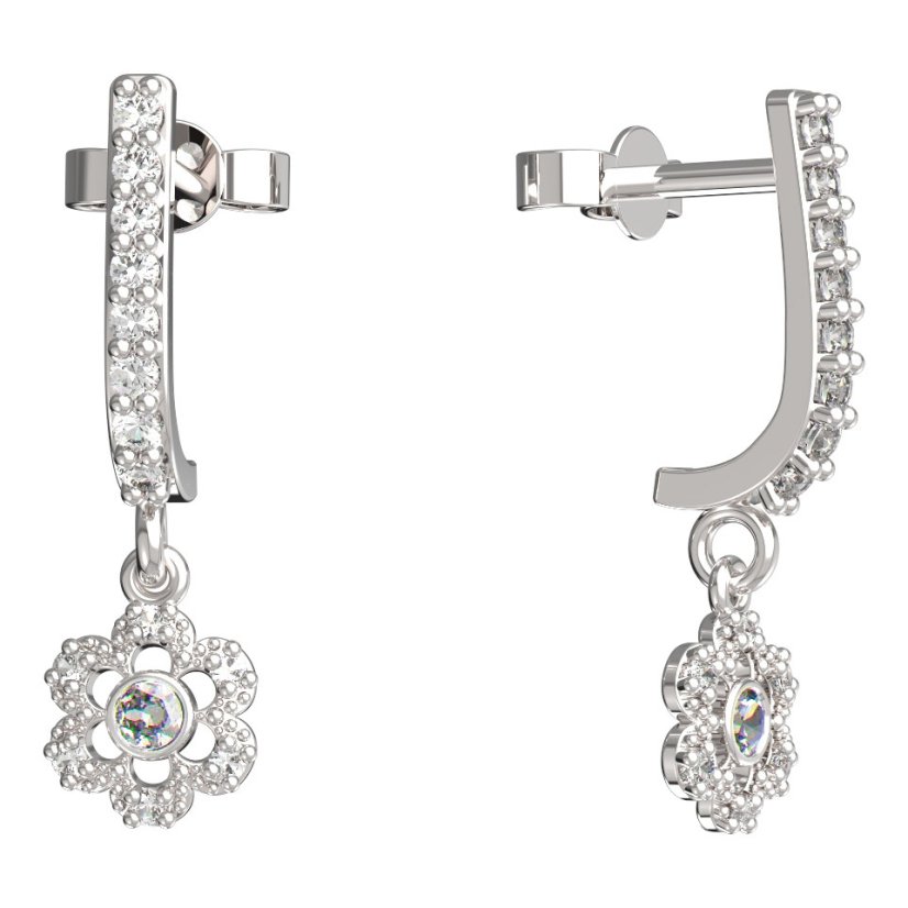 BeKid dětské náušnice šestilístek 854 Bílé zlato - 585 Diamant