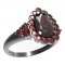 BG prsten s kapkovitým kamenem 519-U - Kov: Stříbro 925 - rhodium, Kámen: Vltavín a granát