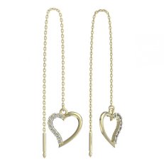 BeKid dívčí náušnice srdíčko 1250 Žluté zlato - 585 Bílý kubický zirkon