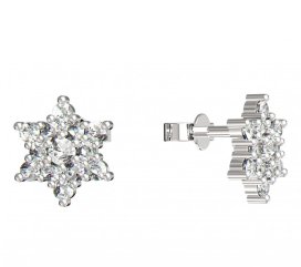 BeKid dětské náušnice hvězdička 090 Bílé zlato - 585 Diamant
