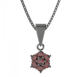 BG přívěšek 002 Stříbro 925 - ruthenium (30-90dní) Granát