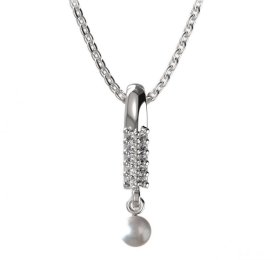 BG zlatý přívěšek 1290 s perlou Bílé zlato - 585 Bílý kubický zirkon