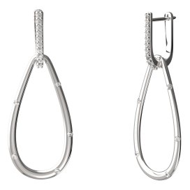 BG zlaté náušnice 645 Bílé zlato - 585 Diamant