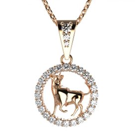 Zlatý přívěsek znamení Býk s lab-grown diamantem, růžové zlato 585 – 052 (Zd14052E2)