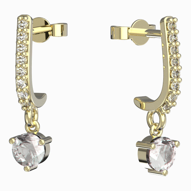 BeKid dětské náušnice 782 Žluté zlato - 585 Diamant