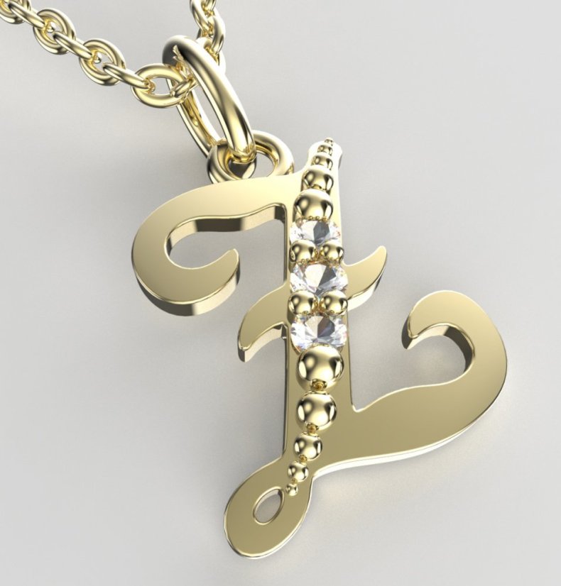 BeKid dětský zlatý přívěsek písmenko Z - 1534 Žluté zlato - 585 Diamant