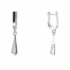 BG zlaté náušnice 1360 Bílé zlato - 585 Diamant