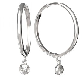 BG zlaté diamantové náušnice 732 Bílé zlato - 585 Diamant lab-grown