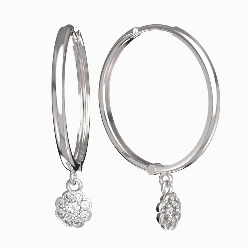 BG zlaté náušnice 552 Bílé zlato - 585 Diamant
