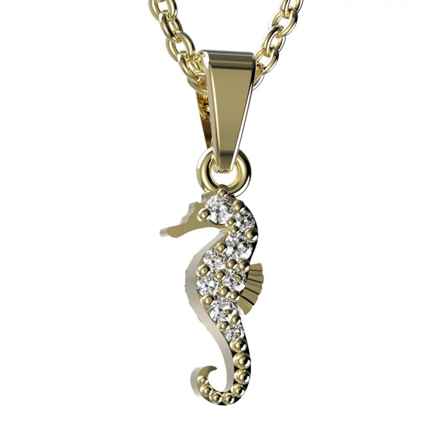 BG zlatý přívěšek- Koník  810 Žluté zlato - 585 Diamant
