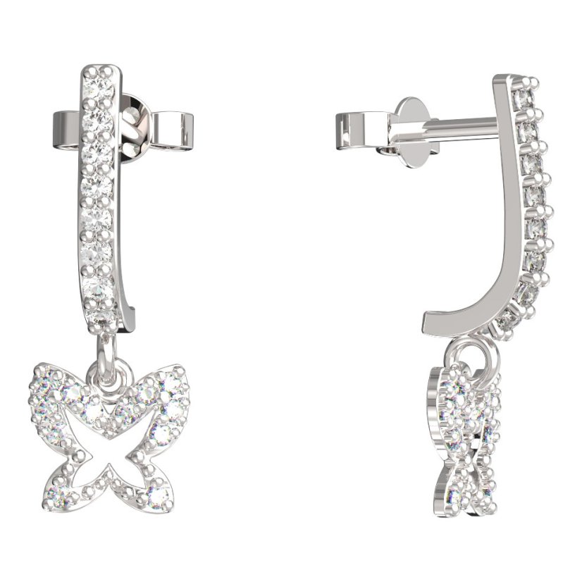 BeKid dětské náušnice motýlek 846 Bílé zlato - 585 Diamant