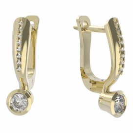 BG zlaté náušnice 551 Žluté zlato - 585 Diamant