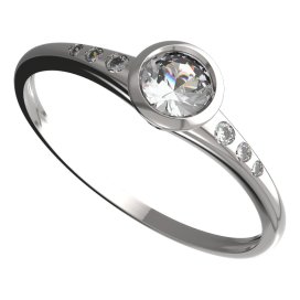 BG zlatý diamantový prstýnek 555 K Bílé zlato - 585 Diamant lab-grown